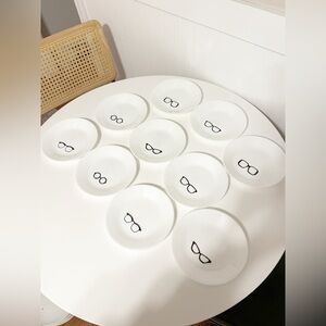 10-pc CORELLE Spectacle Eye Frame Glasses 6.75” Appetizer PLATES Bread Dessert